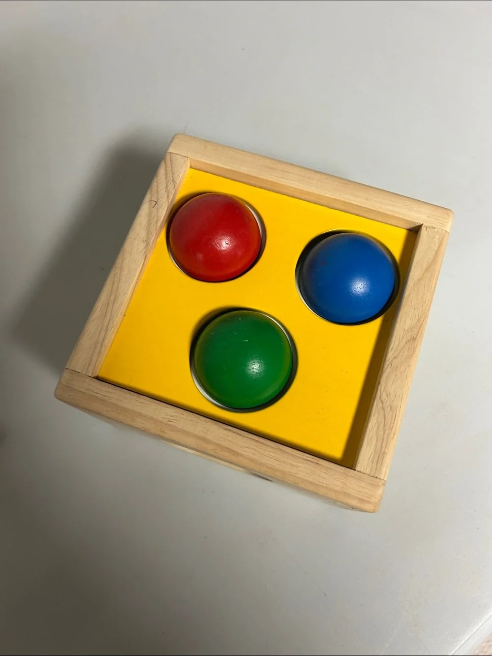 Plan Toys punch & drop natural wood mallet and ball  toy
